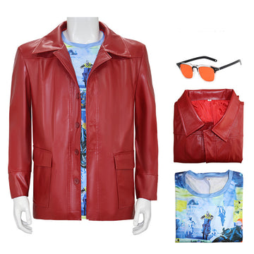 Fight Club Tyler Durden Cosplay Costumes Brad Biker Leather Jacket BEcostume